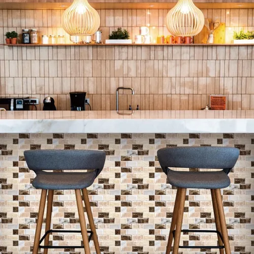 Miniatura 4 de Calcomanías para azulejos de mosaico, calcomanías decorativas para azulejos de pared, despegar y pegar, lámina ignífuga para salpicaduras en muro