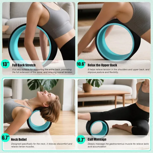 Miniatura 2 de Paquete de 3 Rodillos para Espalda - Rueda de Yoga para Alivio del Dolor de Espalda y Estiramiento, Rueda para Espalda para Masaje de Tejido
