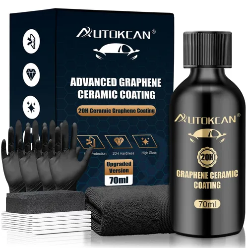 Recubrimiento de cerámica de grafeno (70ml), kit avanzado de recubrimiento cerámico 20H para autos, nano recubrimiento de grafeno de alto brillo y