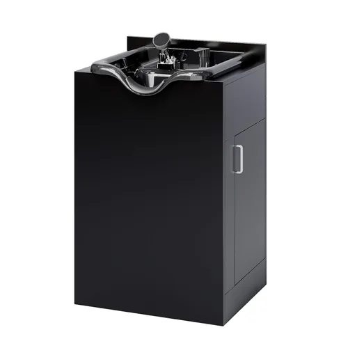 OmySalon Cuenco de champú con gabinete, estación húmeda de salón con pulverizador, gabinete de champú, fregadero portátil para lavado de cabello