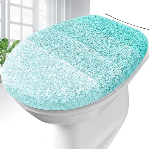 Miniatura 36 de OLANLY Funda de Asiento de Inodoro de Microfibra Suave para Baño, Fundas Lavables a Máquina, 17.5x15 Pulgadas, con Soporte de Goma que se Mantiene