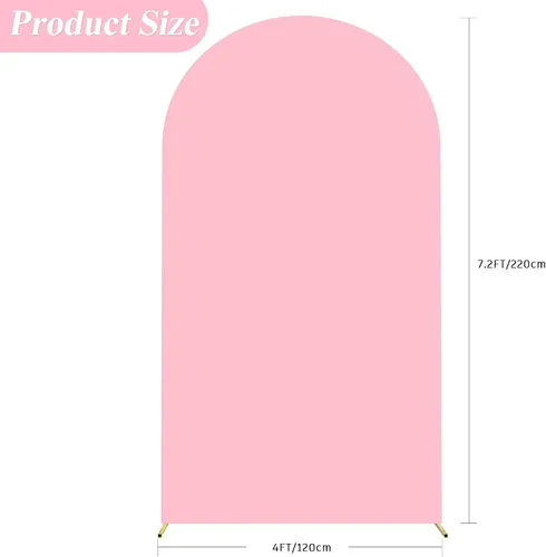 Miniatura 35 de Putros Cubierta de Arco de Boda 6 Pies Beige Spandex Ajustada Parte Superior Redonda Chiara Cubiertas de Soporte de Fondo para Decoración de Bodas