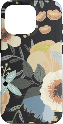 Miniatura 20 de Funda para iPhone 13 Pro Max Boho Wildflower Garden Botanical Floral Pattern (negro)