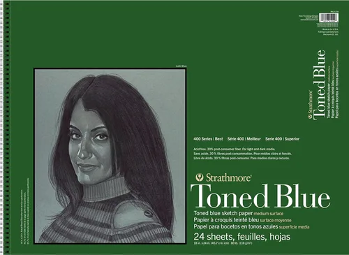 Miniatura 8 de Strathmore Bloc de bocetos serie 400, azul tonificado, 11 x 14 pulgadas, 24 hojas – Cuaderno de bocetos de artista para dibujo, ilustración