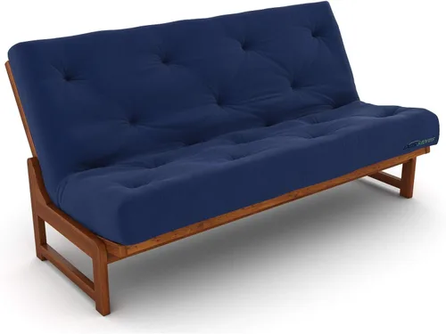 Miniatura 3 de Nirvana Futons Colchón de futón completo de 6 pulgadas, sarga azul marino, fabricado en Estados Unidos Azul marino (Navy Twill)