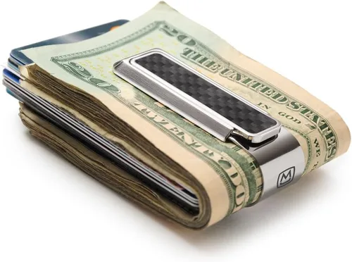 Miniatura 6 de M-Clip Clip de dinero de fibra de carbono, soporte para efectivo y tarjeta de crédito, alternativa de billetera minimalista