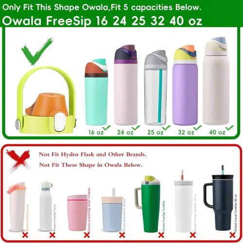 Miniatura 2 de Tapa 2 en 1 para tazas Owala Freesip, tapa de repuesto para Owala de 16 onzas, 24 onzas, 25 onzas, 32 onzas, 40 onzas, tapa superior de botella