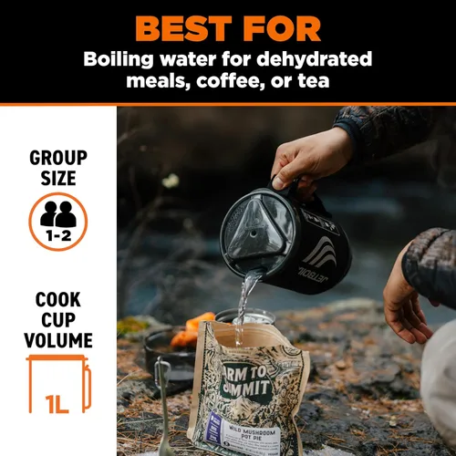 Miniatura 3 de Jetboil Estufa portátil de ebullición rápida para acampar y mochilero con encendido automático de 1 paso, quemador de propano/isobutano con taza