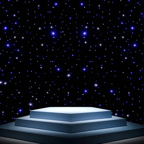 Cortina de telón de fondo LED de 13 x 13 pies, cortina LED blanca + azul para escenario, cortina de tela de cielo estrellado DMX512 para eventos de