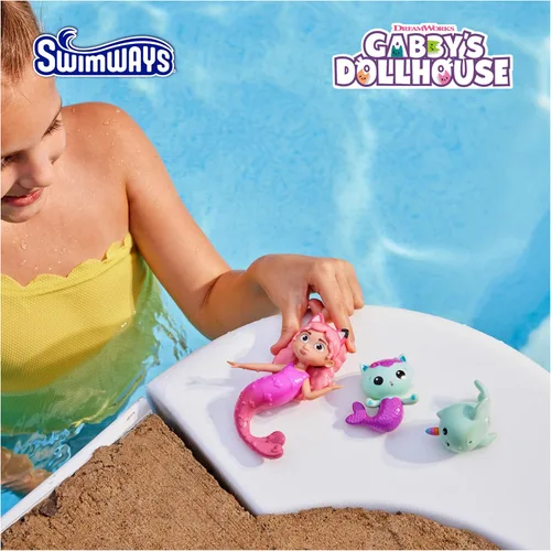 Miniatura 2 de SwimWays Gabby's Dollhouse - Juego de 3 personajes de buceo, accesorios de piscina y juguetes de piscina para niños, suministros para fiestas