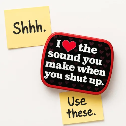 Miniatura 3 de Love When You Shut Up Mints - Divertidos rellenos de calcetines navideños para amigos, mentas de aliento de menta