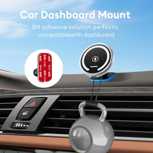 Miniatura 3 de MAGJIEYX Cargador magnético de montaje en coche con ranura para CD para iPhone 17, 16, 15-12, 3 veces estable en carreteras con baches, soporte