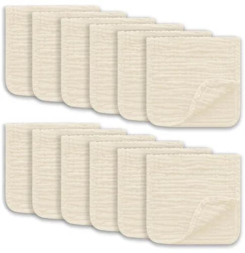 Miniatura 10 de Ease Cubs Paños de Eructar de Muselina Grandes 100% Algodón Toallitas de Mano para Niños y Niñas, Artículos Esenciales para Bebés Extra Absorbentes