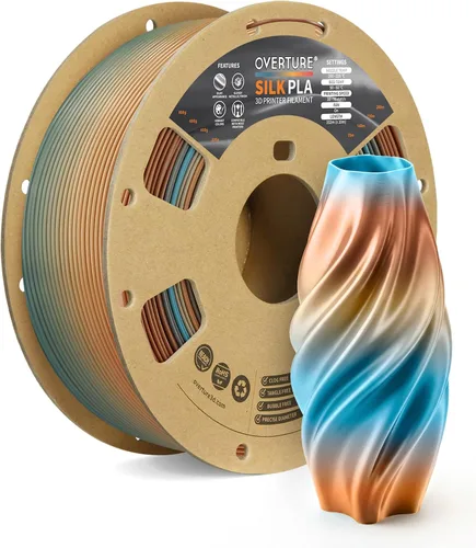 Miniatura 28 de OVERTURE - Paquete de filamento de seda PLA, sin obstrucciones, brillante, filamento metálico brillante para impresora 3D, carrete de 1 kg * 4