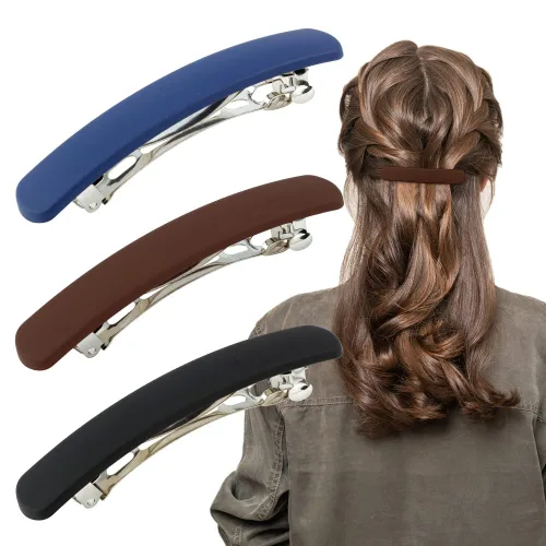 Miniatura 13 de ATODEN Pinzas para el cabello, 4 pasadores franceses mate neutros para cabello fino y fino, horquillas para el cabello y accesorios para mujeres