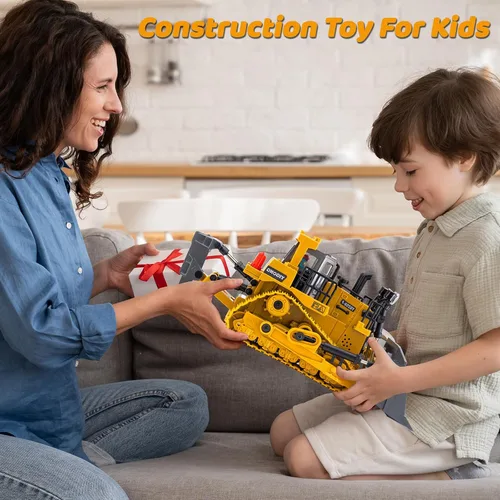 Miniatura 8 de Samtop Juguetes Rc Bulldozer - Vehículos de construcción de control remoto, camiones Bulldozer para niños y niños de 7 años, 8-12 - Cargador