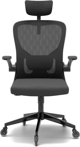 Miniatura 9 de Monhey Silla de oficina negra, silla de oficina ergonómica, silla de escritorio de oficina en casa para personas grandes y altas, silla de 02all