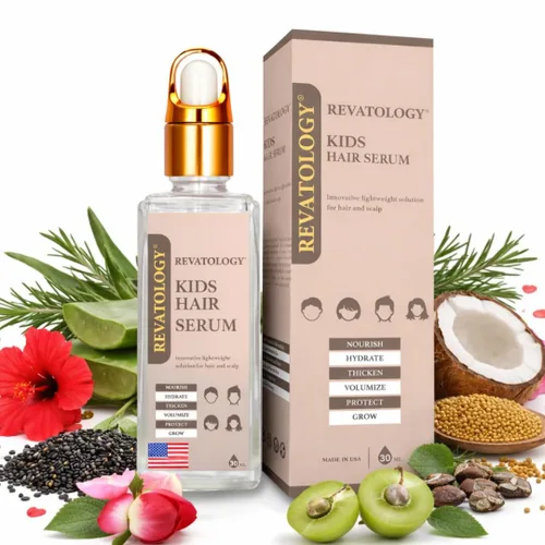 Revatology Kids & Baby Hair - Suero en gel sin enjuague, ligero para el crecimiento del cabello y el cuero cabelludo para cuero cabelludo seco y con