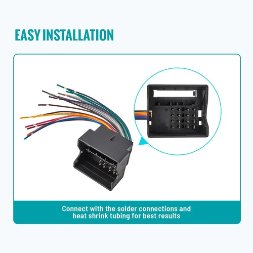 Miniatura 5 de NuIth Arnés de cableado de radio estéreo para automóvil para Volkswagen 1999-2015 2000-2011 Audi BMW sin navegación de fábrica, kit de arnés