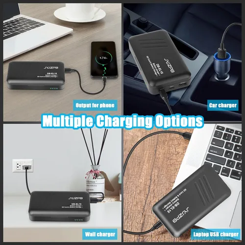 Miniatura 8 de JYJZPB EN-EL15C EN-EL15 Estación de almacenamiento de cargador de batería con ranuras para tarjetas SD USB-C Dual Charger Case with USB Output and