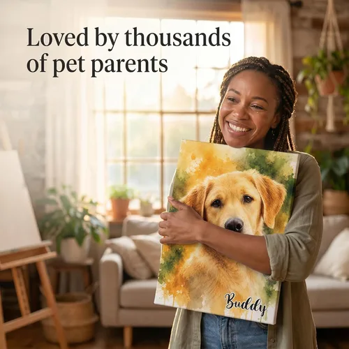 Miniatura 7 de Custom Pet Portrait from Photo Watercolor Painting, Personalized Dog Mom Gifts for Women, Pet Memorial & Loss of Dog Sympathy Gift, Custom Dog & Cat