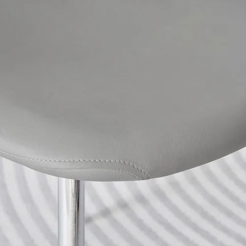 Miniatura 8 de Furniturebox - Juego de 2 sillas de comedor de piel sintética color gris elefante con patas plateadas