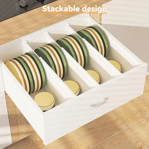 Miniatura 6 de REBECAT Paquete de 5 separadores de cajones para ropa, separadores de cajones ajustables de 4 pulgadas de alto expandibles de 15 a 21 pulgadas