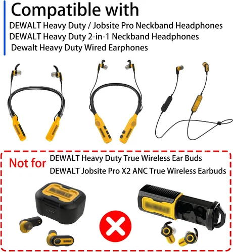 Miniatura 2 de Almohadillas de espuma de repuesto para auriculares Dewalt, compatibles con Dewalt Heavy Duty/Jobsite Pro/Auriculares Bluetooth 2 en 1 con banda