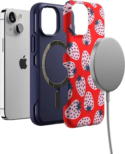 Miniatura 4 de Funda Casely para iPhone 13 Mini Eligiría Contigo Fresa Roja Compatible con MagSafe Diseño Protector Audaz Te elegiría Fresa Roja