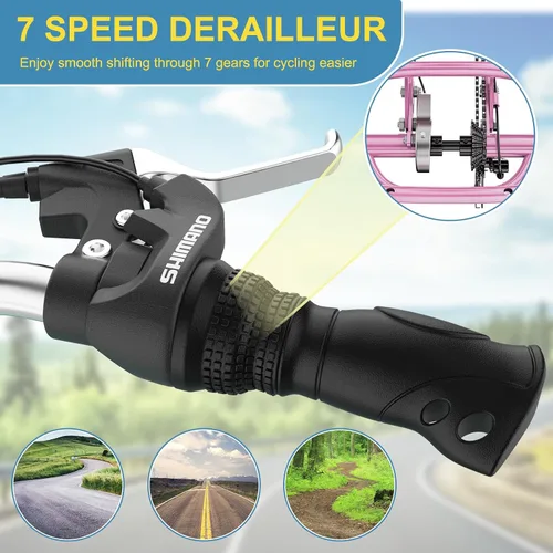 Miniatura 4 de NAIZEA Triciclo plegable para adultos, 7 velocidades, 20/24/26 pulgadas, triciclo plegable para adultos, bicicleta de 3 ruedas, triciclo plegable