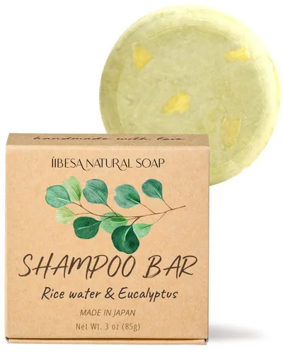 IIBESA - Barra de champú de agua de arroz japonés, mejora la salud del cuero cabelludo y el engrosamiento del crecimiento del cabello, ingredientes