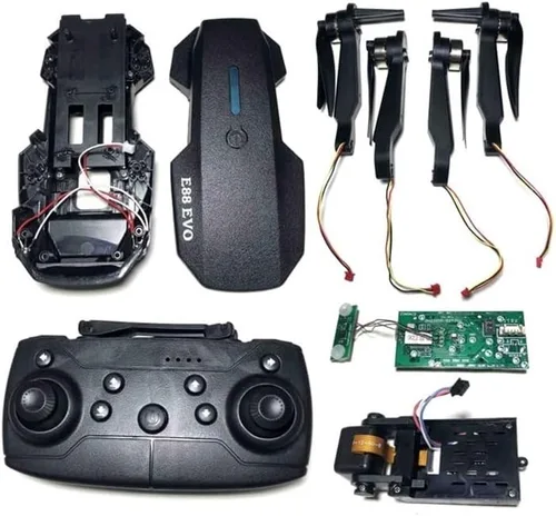 Miniatura 5 de RC Quadcopter Spare Part Propeller Protective Frame Body Shell Motor Receiver Controller for E88 EVO Drone(Black arm)