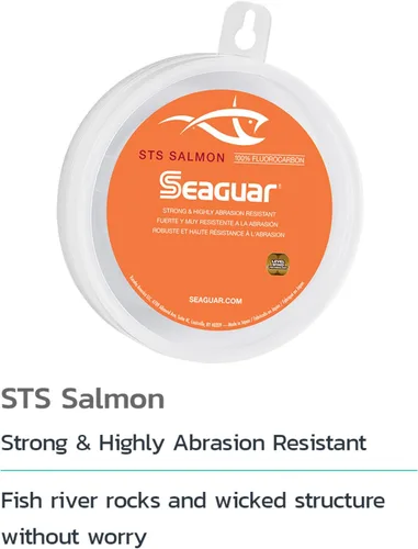Miniatura 2 de Seaguar STS Salmon 100% Fluorocarbono Línea de Pesca Líder, carrete de 100 yardas, transparente, varios tamaños