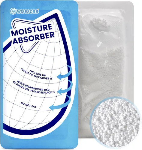Miniatura 10 de Wisesorb 10 paquetes de 3.53 oz de absorción de humedad, bolsas deshumidificadoras para baños, sótanos, caravanas, paquetes de humedad para armario