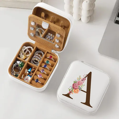 Parima Regalos de Navidad para mujeres, adolescentes y niñas, para rellenar calcetines, organizador de joyas de viaje, caja de joyería pequeña con