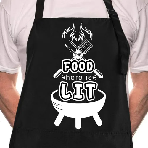 Miniatura 16 de Rosoz Delantales divertidos para barbacoa negros ajustables para cocina, chef, delantales para hombres.., Talla única