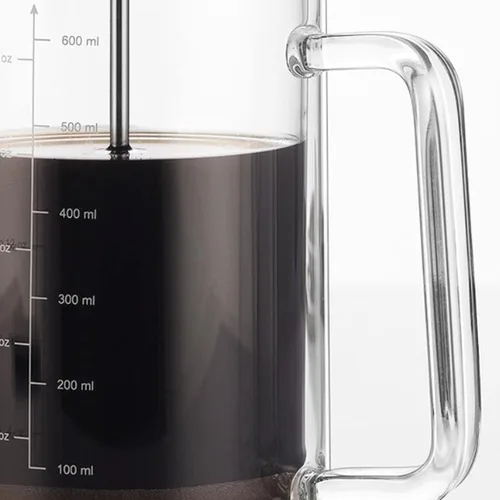 Miniatura 3 de Cafetera francesa de pared doble del vidrio de Borosilicate a prueba de calor del fabricante de café