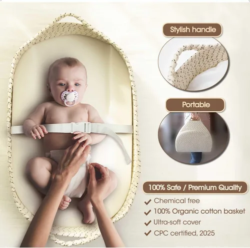 Miniatura 2 de Cambiador de bebé, suave e impermeable, de doble cubierta, portátil, cesta de moisés, cambiador para tocador y cambiador, regalo para baby shower