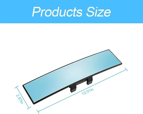 Miniatura 2 de XINLIYA Espejo retrovisor para automóvil, panorámico gran angular de 12 pulgadas, antirreflejo, espejo retrovisor automático con clip, superficie