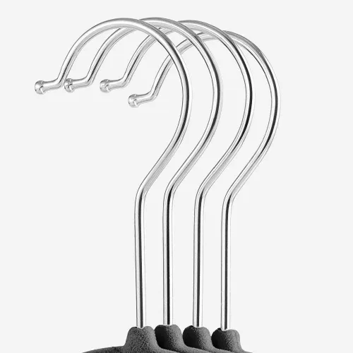 Miniatura 7 de Yaheetech Perchas de terciopelo para ropa, delgadas y antideslizantes, perchas para trajes que ahorran espacio, paquete de 200, color gris