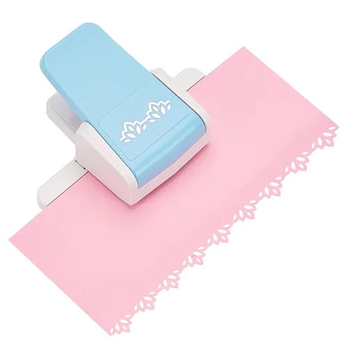 FINGERINSPIRE Perforadora de borde elegante, diseño de flor de loto, perforadora hecha a mano para álbumes de recortes, perforadora de borde de