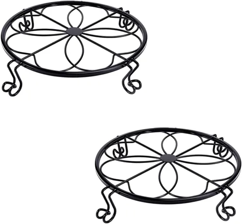 Miniatura 10 de Paquete de 1/2/4 soportes de hierro resistentes de 9/10/12 pulgadas, soporte para macetas de metal inoxidable