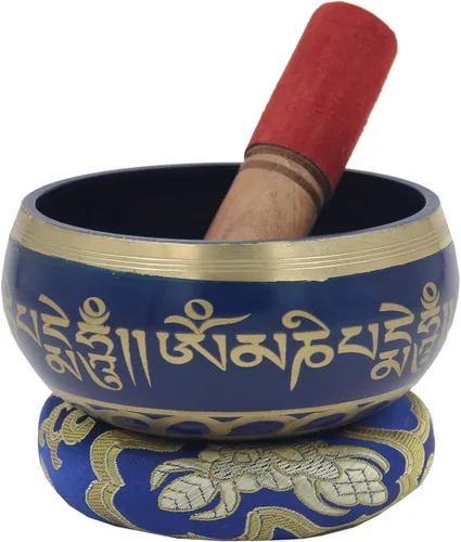 Miniatura 19 de DharmaObjectsGorgeous 8 Símbolos de la Suerte para meditación, Plato cantante / cojín / mazo, Negro, S