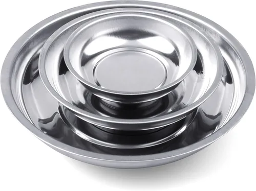 HORUSDY Bandeja magnética | 3 piezas | Bandeja magnética redonda para piezas | Bandeja magnética de 3 pulgadas, 4 pulgadas y 6 pulgadas para