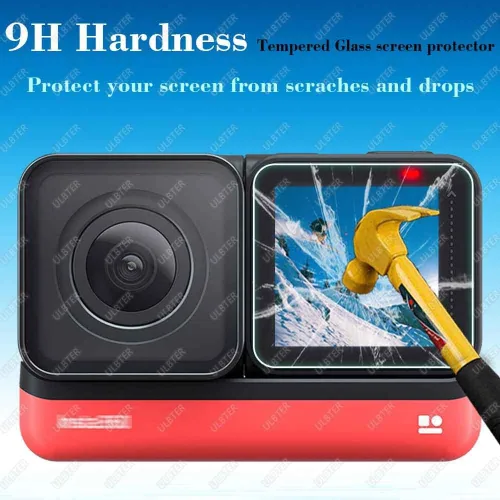 Miniatura 3 de ULBTER Protector de pantalla para Insta360 ONE RS/ONE R, 2 juegos de protectores de pantalla para LCD + lente gran angular 4K, cubierta de vidrio
