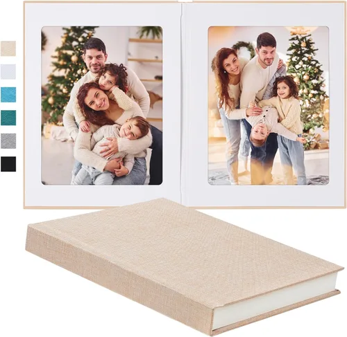 Miniatura 11 de Álbum de fotos Pssoss 8x10 con espacio para escribir, cubierta de lino, álbum de fotos 8x10, libro de fotos que contiene 30 fotos, ideal para tema