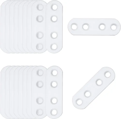 Miniatura 10 de T Tulead Soportes rectos de hierro planos de reparación para muebles, placas de refuerzo de muebles, soporte reparador dorado, 2.16 x 0.7 x 0.06