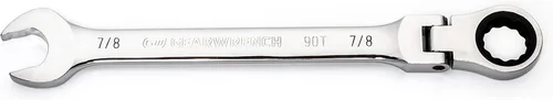 Miniatura 16 de GEARWRENCH 86741 Llave combinada de trinquete de cabeza flexible de 12 puntos con arco oscilante de 4 grados de 5/16