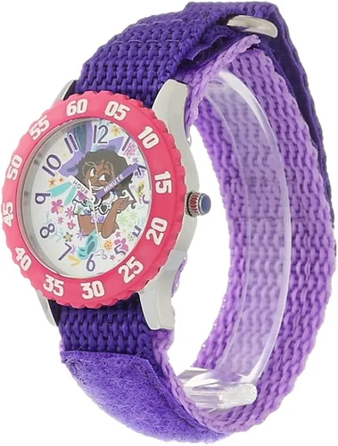 Miniatura 4 de Disney Reloj analógico con correa de nailon para niños, Morado, Reloj de cuarzo
