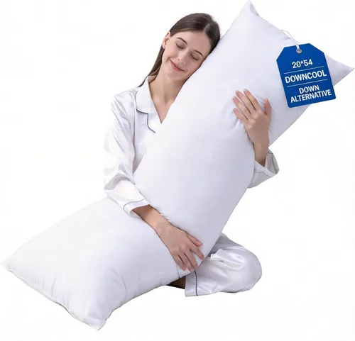 Miniatura 15 de DOWNCOOL Relleno de Almohada Grande para el Cuerpo - Almohada Transpirable de Cuerpo Completo para Personas que Duermen de Lado - Almohada de Cama